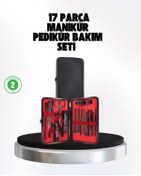 Resim CANSA El ve Ayak Bakım Seti 17 Parça Taşınabilir Deri Çantalı Manikür Seti 