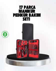 Resim CANSA El ve Ayak Bakım Seti 17 Parça Taşınabilir Deri Çantalı Manikür Seti 