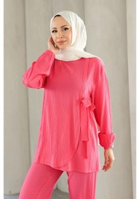 Resim Misskayle Bağlama Detaylı Takım Fuşya Fuşya 