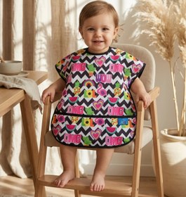 Resim DYZSTAR Pop Renkli Pop-Art Desenli Sıvı Geçirmez Cepli Bebek Mama Önlüğü - Eğlenceli Figürlü Leke Tu 
