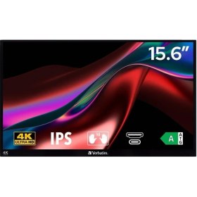 Resim Verbatim 32238 Pmt-15 4K 15.6'' Usb-C Dokunmatik Metal Kasa Taşınabilir Monitör 