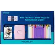 Resim Fujifilm Instax Mini Link 2 Pembe Akıllı Telefon Yazıcısı Bundle Box Fujifilm