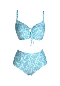 Resim Endeep Kadın Balenli Destekli Büyük Beden Açık Mavi Yüksek Bel Bikini Takımı Açık Mavi 