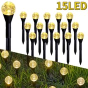 Resim 15 LED Güneş Enerjili Yolu Aydınlatması, Elektriksiz Bahçe ve Patyo Işıklı Topu, Çiçek Tarhları İçin Uygun 