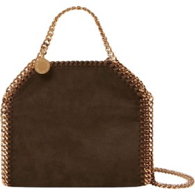 Resim Falabella Suede Tiny Tote Bag Moka 