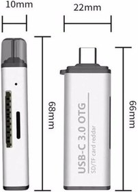 Resim Kyrotech Macbook, Type-C Portlu Telefon, Tablet, Bilgisayar, Uyumlu Type-C to USB 3.0 SD Micro SD Kart Okuyucu 3 Portlu Çevirici Dönüştürücü Hub Adaptör 