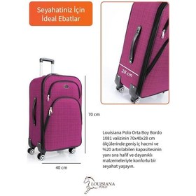 Resim Orta Boy 4 Teker Kumaş Valiz Fuşya 1081 Fuşya 