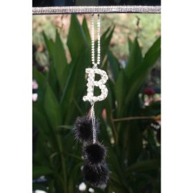 Resim Minik Ponponlu Harfli Dikiz Süsü Siyah 