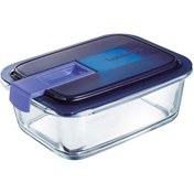 Resim Luminarc Temp Easy Dikdörtgen Mavi Kapak Saklama Kabı 820 ml 
