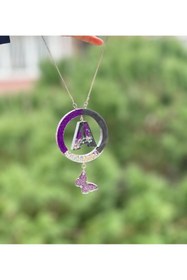 Resim şirinco A HARF MOR SİM GÜMÜŞ GLİTTERLİ METALİK ANTRASİT RENK EPOKSİ ARABA SÜSÜ DİKİZ AYNA SÜSÜ HEDİYELİK 