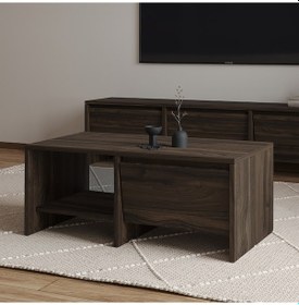 Resim Laris Kapaklı Orta Sehpa 90 Cm Modern Tasarım Ceviz 