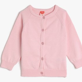 Resim Kız Bebek Düğme Detaylı Hırka 