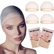 Resim 2 Adet Unisex HD Görünmez Peruk Bone, Yumuşak Nefes Alabilir Naylon, Doğal Ten Rengi, Tüm Baş Çevresi İçin Elastik Uyum 