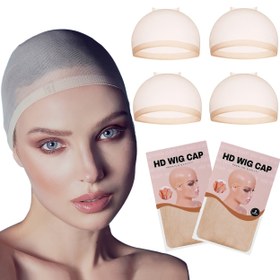 Resim 2 Adet Unisex HD Görünmez Peruk Bone, Yumuşak Nefes Alabilir Naylon, Doğal Ten Rengi, Tüm Baş Çevresi İçin Elastik Uyum 