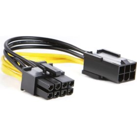 Resim Aogo 6 Pin 8 Pin Çevirici Kablo 15CM 6pin Erkek - 8pin Dişi Pcıe Express Ekran Kartı Güç Adaptörü Kablosu 