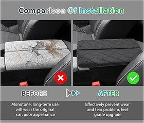 Resim GAFAT 2025 Peugeot 3008 GT Allure E-3008/5008 E-5008 2024-2026 ile uyumlu kolçak kılıfları, orta kol dayanağı kılıfı, yastık orta konsol koruması, poliüretan mikrofiber deri, 3 cm kalınlaştırılmış 