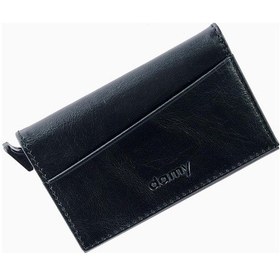 Resim Damy Hakiki Deri Unisex Mekanizmalı Kartlık 611Cr - Siyah Siyah 
