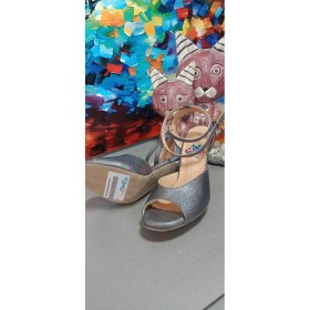 Resim Bitangosu "gecenin Işığı" Simli Kelebek Model Kadın Tango Dans ve Salon Ayakkabısı 8,5 CM(13PONT) Koni Topuk 