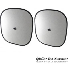 Resim ŞüsCarOto Aksesuar Carub Vantuzlu Yan Cam Perdesi Düz Siyah Cam Güneşliği 2 Adet 