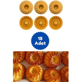 Resim Kitchen Design Lab 18'li Silikon Mini Kek Muffin Göbekli Kek Kalıbı Sarı 