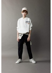Resim DeFacto Erkek Çocuk Kargo Jogger Standart Paça Gabardin Pantolon D6313A825SPBK27 