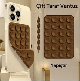 Resim Case collection Slikon Çift Taraflı Vantuz Telefon Tutucu Vakum,Cama Yapışan Çift Taraflı 