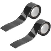 Resim Monyee 2 Adet Siyah Kendini Kaynaştıran Silikon Bant, Su Borusu Tamiri İçin Isıya Dayanıklı Su Geçirmez Yalıtım Bandı 