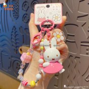 Resim Silver1 Miffy Tavşan Bebek Anahtarlık Kolye Kadın Zarif Diy Boncuklu Çift Anahtarlık Kitap Çantası Çekicilik (Yurt Dışından) 