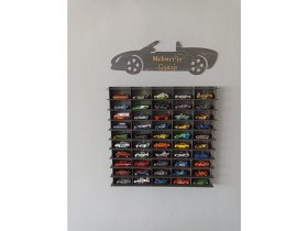 Resim Cr Design Oyuncak Araba Rafı 50'li Eskitme Siyah (Hotwheels ve Matcbox Arabaları Için Uygundur) 