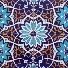 Resim Armada Çini 20x20 cm Sp 202 Çiçek Desen Kütahya Iznik Çini Karo 