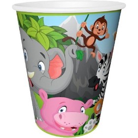 Resim Safari Temalı Karton Tabak Ve Bardak Seti 8+8 Adet Tüm Yaşlar 