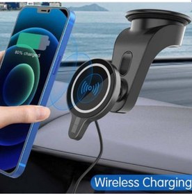 Resim Polham Magsafe 15W Kablosuz Şarj Kablosuz Araç Şarjı Masaüstü Sta (505619502) 