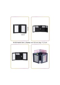 Resim Grande 1588 Erkek Gerçek Deri Dikey Cüzdan Siyah Siyah 