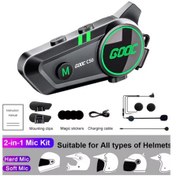 Resim C50 2x Motosiklet Intercom Kask Kulaklık 1000 Mah Rgb Işıklı Çift Eşleşme 
