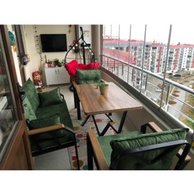 Resim Tu Tienda Nergiz 2 1 1 Masa Demonte Bahçe Balkon Mutfak Mobilyası,yeşil Koyu Yeşil 