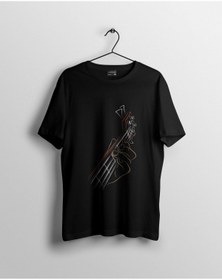 Resim Akustik Gitar Telleri T-Shirt - Siyah / XL 