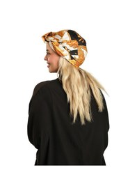 Resim Hürrem Bone Siyah Pratik Hazır Geçmeli Tesettür Bone İpek Desenli 2410 01 Siyah 