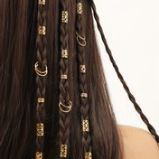 Resim 80 Adet Alaşım DIY Saç Halkası Dreadlock Saç Boncukları, Kızlar Için Saç Aksesuarları 