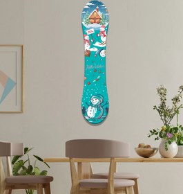 Resim Kardan Adam Temalı Snowboard-Kış - 21x100 Cm 