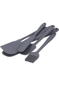 Resim Yıldızlı Kar 6lı Mor Spatula Seti Yanmaz Yapışmaz Mutfak Pasta Slikon Yumurta Fırçası Kaşık Bıçak 
