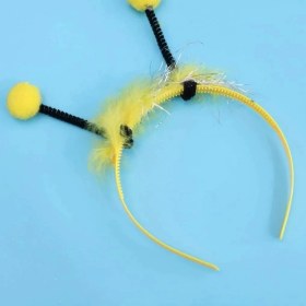 Resim TeknoKapsül Gösteriler Için Arı Tacı Ponponlu Model Plastik Kostüm Aksesuarı 