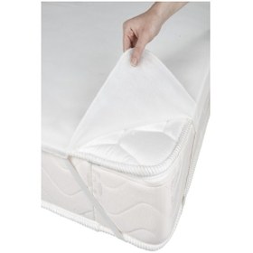 Resim Bebesi Köşe Lastikli Sıvı Geçirmez Mikro Kumaş 60x120 Bebek Yatağı Koruyucu Alez Beyaz 