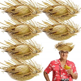 Resim Nessiworld Tropikal Parti Naturel Hasır Hawaii Şapkası 13x36 cm 