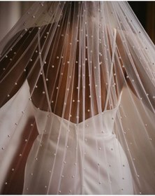 Resim bbays new trend Duvak Beyaz 2mt Incili Gelin,duvak,gelinlik Aksesuar,nikah Aksesuari Incili Kumaş 