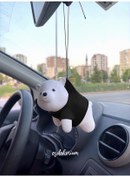 Resim Sevimli Ayıcık Dikiz Aynası Süsü - Araç Aksesuar - Oto Aksesuar Siyah 