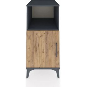 Resim Kronos Komodin 2 Raflı Tek Kapaklı 44X59X96 Antrasit-Çam 