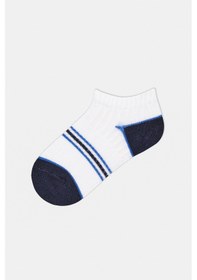 Resim Penti Erkek Çocuk Siyah Colorful Stripe 3lü Patik Çorap Beyaz 