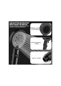 Resim Duş Başlığı Seti 5 Mod Siyah 