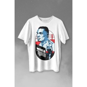 Resim Kendim Seçtim Mike Tyson Boks Box Spor Kral Ring Baskılı Tişört T-Shirt Beyaz 