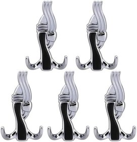 Resim (5 ADET) Efsane Krom Metal Portmanto Vestiyer Duvar Dolap Elbise Askısı Kapı Askılığı Askılık 